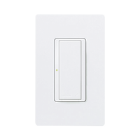 (RadioRA2) Switch on/off  RRD-8S-DV-WH de doble voltaje, un solo polo 120V/, 8A/, 1/10HP 3A en motores, apaga y enciende iluminación ó motor, NO requiere cable neutro.