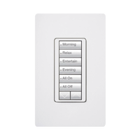 (RadioRA2) Teclado Seetouch Hibrido 6 botones, 2 botones subir/bajar, programe escenas diferentes en cada botón,puede instalarse en un interruptor de luz.