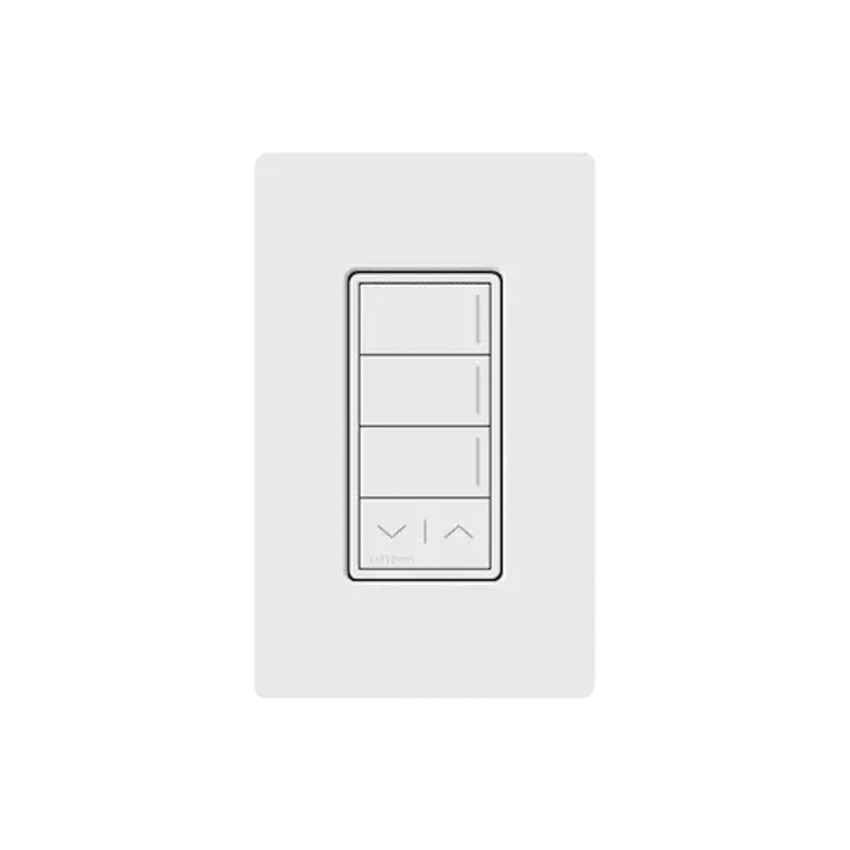 (RadioRa3) Botonera Sunnata Blanco 3 escenas y 2 botones subir/bajar para Radio RA3, programe escenas diferentes en cada botón.