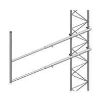 Brazo tipo "F" para tramos STZ-60G, galvanizado por inmersión caliente.