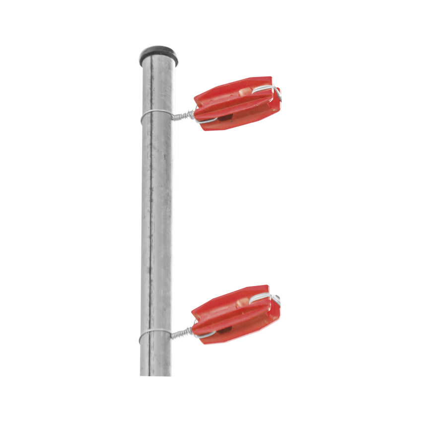 Aislador de color Rojo para postes de esquina de alta Resistencia con Anti UV de uso en cercos eléctricos