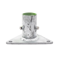 Base Triangular para Mástil de 1" a 2" con Opresores. Galvanizado por Inmersión en Caliente.