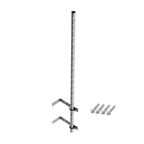 Mástil de 3 m de 1-1/4" diámetro ced. 30 con Herrajes para Sujeción a Pared.
