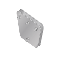 Placas igualadoras con tornillería y separadores, para 3 retenidas. Galvanizado electrolítico (20x20x30 cm).