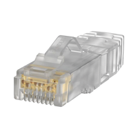 Plug RJ45 Cat6A, Para Cable UTP de Calibre 26 AWG, Chapado en Oro de 50 micras, Paquete de 100 piezas