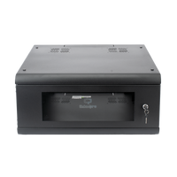 Gabinete de Pared con Puerta de Cristal Templado, 635mm de Profundidad, 4U Rack de 19'', Acero Reforzado