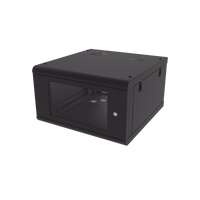 Gabinete de Pared con Puerta de Cristal Templado, 635 mm de Profundidad, 6U Rack de 19 in, Acero Reforzado