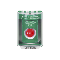Botón de Salida de Emergencia / Cubierta de Policarbonato Súper Resistente de Superficie con Espaciador  / Temporizador Ajustable Neumático