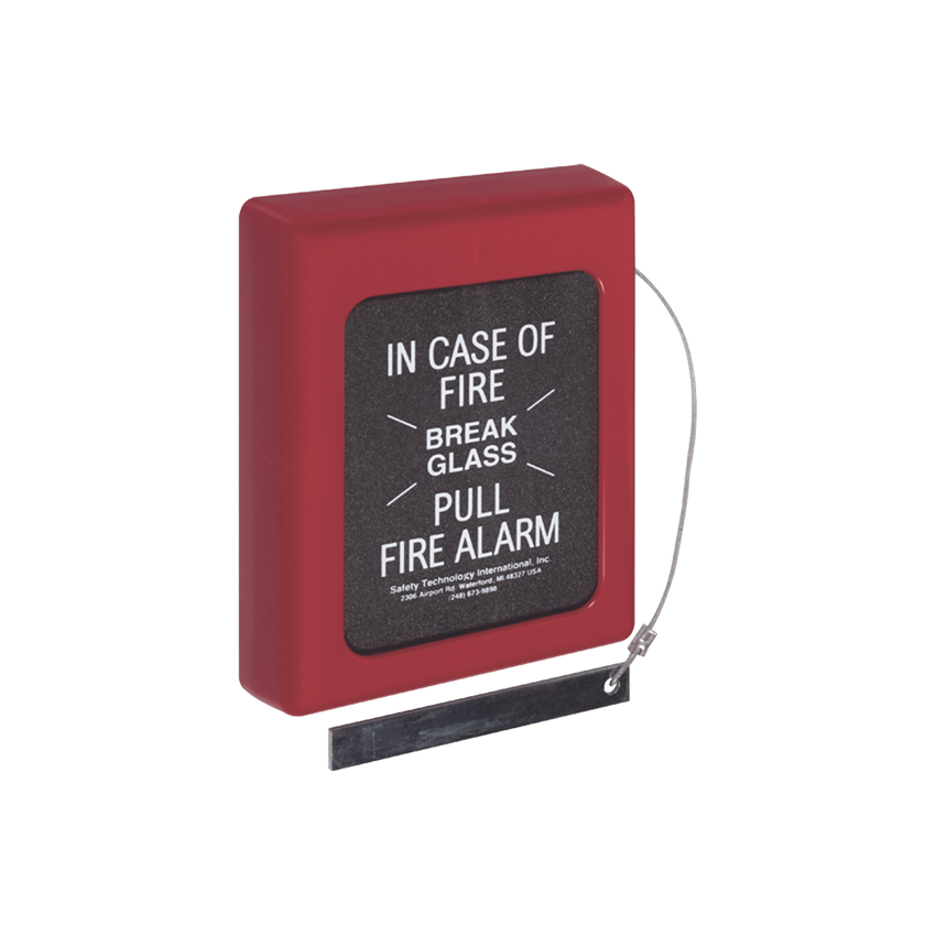 Protector Con Cristal, Rómpase En Caso De Incendio Para Estaciones De Jalón, Texto En Ingles