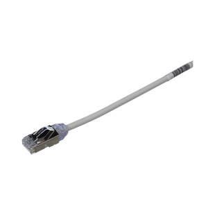 Patch Cord Cat6A, Diametro Reducido 28 AWG, Blindado S/FTP, CM/LS0H, 3 m, Color Gris