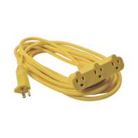 Extensión Eléctrica Tipo Abanico Uso Rudo 8 metros/ 127 V CA - 10 A Máximo / Color Amarilla.