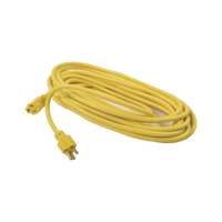 Extensión eléctrica de uso rudo aterrizada 10 metros / 127 V CA 10 A Máximo / Color Amarillo.