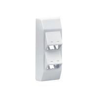 Soporte Con 4 Puertos Mini-Com, Con Bisagras de Instalación a Presión, Para Canaletas T45, Material PVC Rígido, Color Blanco Mate