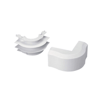 Esquinero exterior, para uso con canaleta T45, Material PVC Rígido, Color Blanco Mate