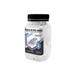 Bote con 100 Plugs Pass through RJ45 Cat6 sin blindaje, chapado de oro a 30 micras para durabilidad extrema