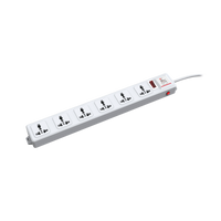 Protector de 120 Vca con 6 contactos de alimentación en color blanco