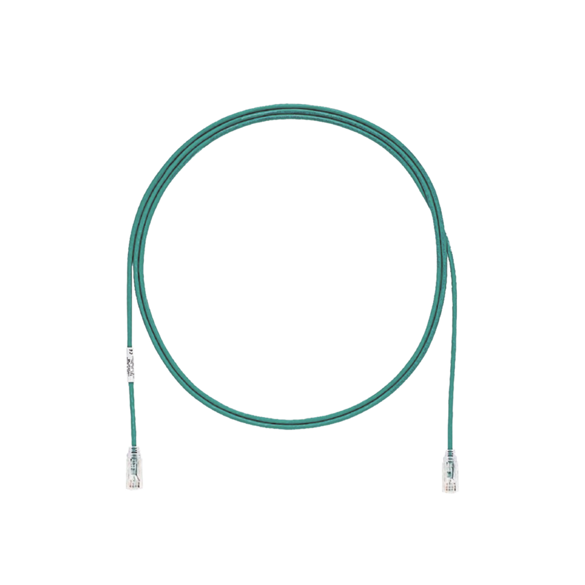 Cable de Parcheo TX6, UTP Cat6, Diámetro Reducido (28AWG), Color Verde, 30ft
