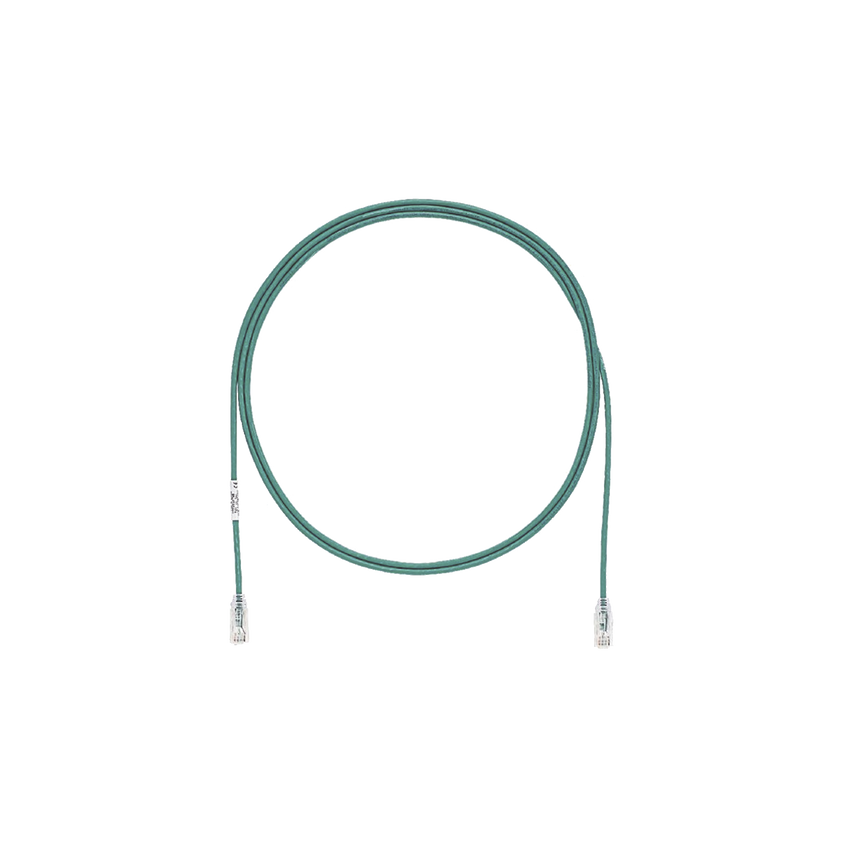 Cable de Parcheo TX6, UTP Cat6, Diámetro Reducido (28AWG), Color Verde, 3ft