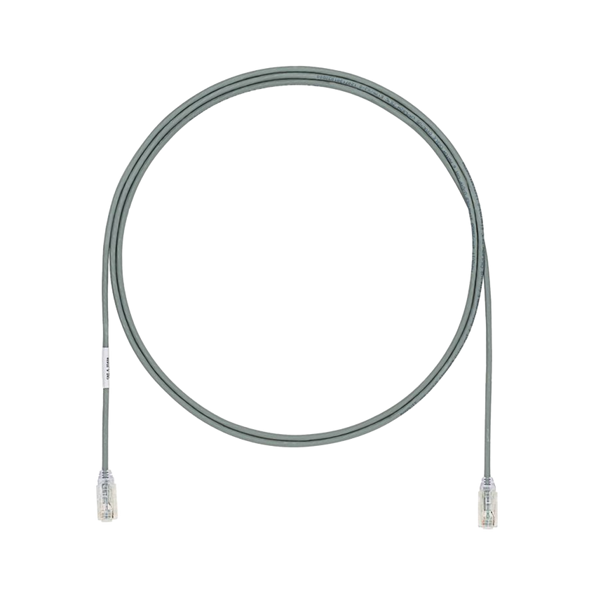 Cable de Parcheo TX6, UTP Cat6, Diámetro Reducido (28AWG), Color Gris, 3ft