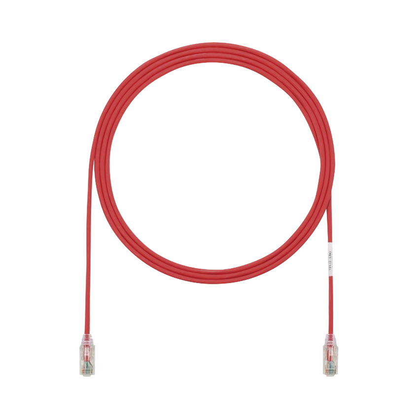Cable de Parcheo TX6, UTP Cat6, Diámetro Reducido (28AWG), Color Rojo, 3ft