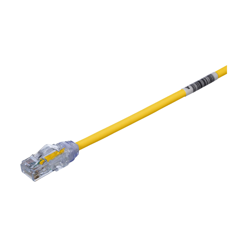 Cable de Parcheo UTP Cat6A, CM/LSZH, Diámetro Reducido (28AWG), Color Amarillo, 1ft