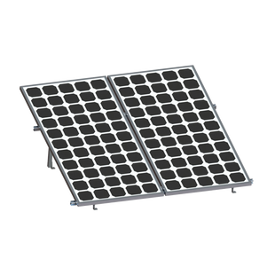 Montaje para 2 Paneles Solares, Riel "8" de 2700mm para Módulos con Espesor de 30-35mm, Velocidad de Viento Máx. 136km/h
