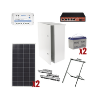 Kit Solar Witek de 28 W con 5 Puertos PoE 802.3 af y PoE Pasivo 24 V para alimentar Camaras IP y un Enlace Punto a Punto en 24 Vcc