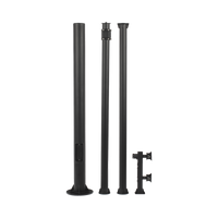 Poste Seccionado de 6 Metros / Tubos Mas Gruesos / Especializado para la Instalación de Videovigilancia / Incluye Base de Cimentación y Brazo para Cámara PTZ / Color Negro