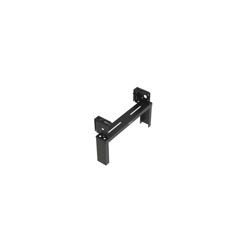 Rack de Distribución Aéreo de 2 Postes PanZone®, Rieles Roscados #12-24, de 4 UR, Color Negro