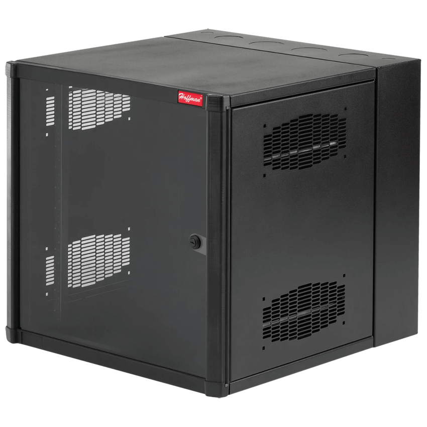 Gabinete AccessPlus de Montaje en Pared de 19in, Rieles Numerados y Roscados #10-32, Puerta con Ventana de Seguridad, 600 mm de Ancho, 762 mm de Profundidad, 26 UR, Color Negro