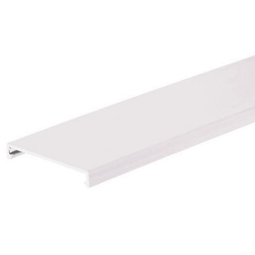 Tapa para Canaleta Ranurada, de 57.2 mm de Ancho, 1828.8 mm de Largo, Color Blanco