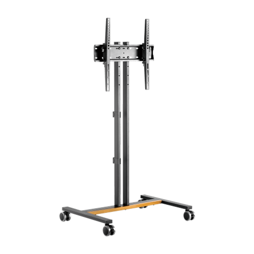 Soporte Móvil para Pantalla | Compatibilidad VESA 200x200 hasta  600x400 / Ruedas con Frenos / Ajuste de Altura y Ángulo / Soporte para TV de hasta 55 Pulgadas / Capacidad de Peso 35 kg