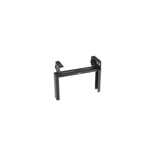 Rack de Distribución Aéreo de 2 Postes PanZone®, Rieles Roscados #12-24, de 6 UR, Color Negro