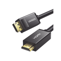 Cable DP Macho a HDMI Macho / Longitud 3m / Soporta 4K@30Hz / Soporta 3D / Cobre Estañado 28AWG / Blindaje interno múltiple / Transmisión Unidireccional / Botón de Liberación / Chip de Última Generación