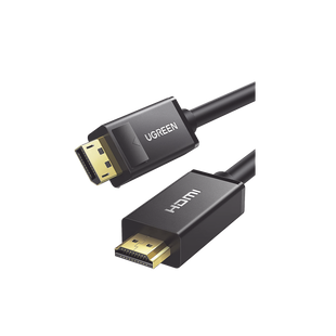 Cable DP Macho a HDMI Macho | Longitud 5m | Soporta 4K@30Hz | Soporta 3D | Cobre Estañado 28AWG | Blindaje interno múltiple | Transmisión Unidireccional | Botón de Liberación | Chip de Última Generación.