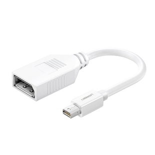 Cable Mini DP Macho a DP Hembra | Thunderbolt 2 | Version DP 1.2 | Soporta 4K*2K | Cable de 15cm | Color Blanco.