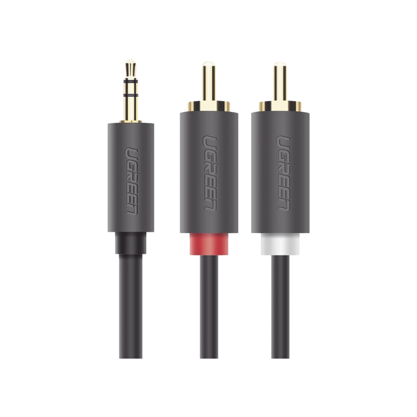 Cable Adaptador de 3.5mm Macho a 2 RCA Macho / 3 Metros (9.84 Pies) / Color Gris / Blindaje M�ltiple / ABS / Alta Calidad