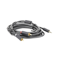 Cable Adaptador de 3.5mm Macho a 2 RCA Macho / 3 Metros (9.84 Pies) / Color Gris / Blindaje M�ltiple / ABS / Alta Calidad