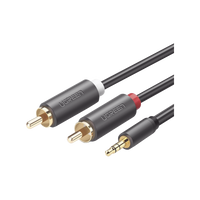 Cable Adaptador de 3.5mm Macho a 2 RCA Macho / 5 Metros (16.40 Pies) / Color Gris / Blindaje M�ltiple / ABS / Alta Calidad