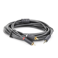Cable Adaptador de 3.5mm Macho a 2 RCA Macho / 5 Metros (16.40 Pies) / Color Gris / Blindaje M�ltiple / ABS / Alta Calidad