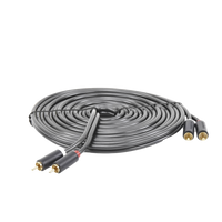 Cable de Audio 2 RCA Macho a 2 RCA Macho / 5 Metros (16.40 Pies) / Color Negro / Alta Calidad / Anillos de Goma para Asegurar un Agarre Firme al Instalar o Quitar el Cable