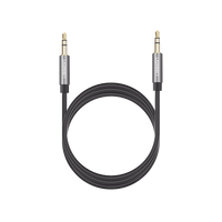 Cable Auxiliar 5 Metros / Conector 3.5mm a 3.5mm / Macho a Macho / Cubierta de TPE / Carcasa de Aluminio / Color Negro