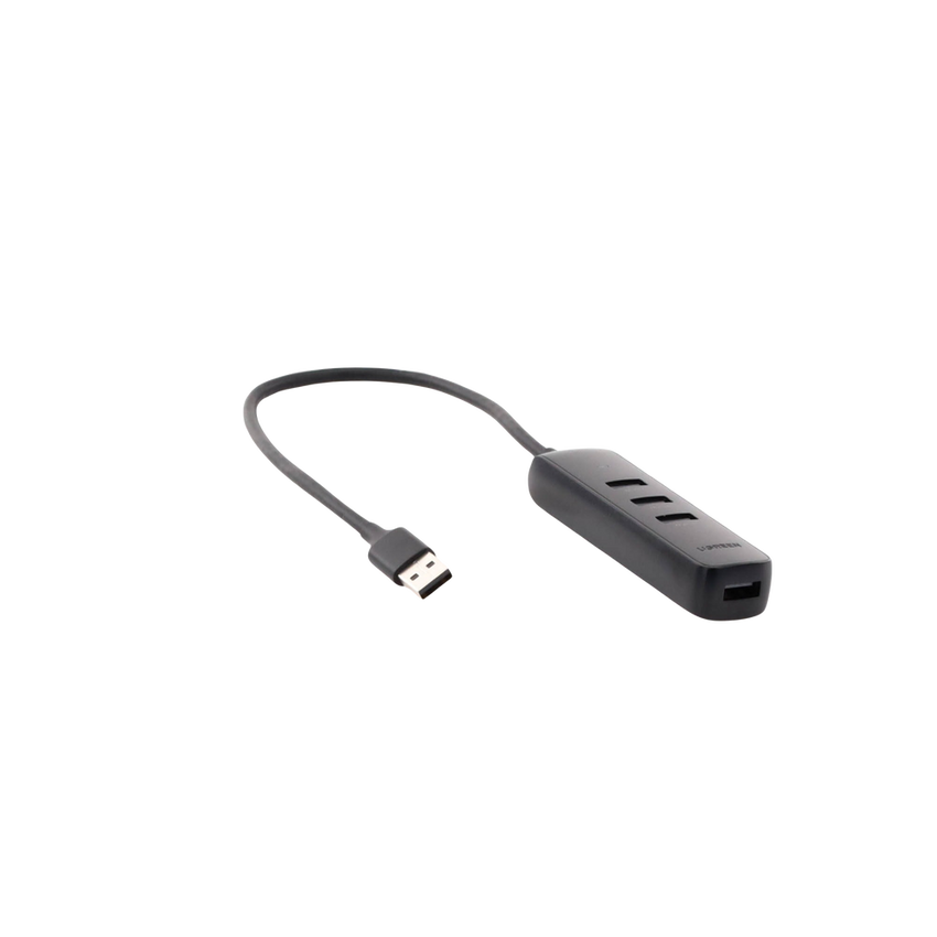 HUB USB-A 3.0 4 en 1 | 4 Puertos USB-A 3.0 (5Gbps) | Cable de 25 cm | Indicador Led | Ideal para Transferencia de Datos | Entrada USB-C para alimentar equipos de mayor consumo como discos duros | Color Negro.