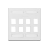 Placa de Pared Doble Modular 10G MAX de 8 Salidas, Color Blanco