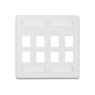 Placa de Pared Doble Modular 10G MAX de 8 Salidas, Color Blanco