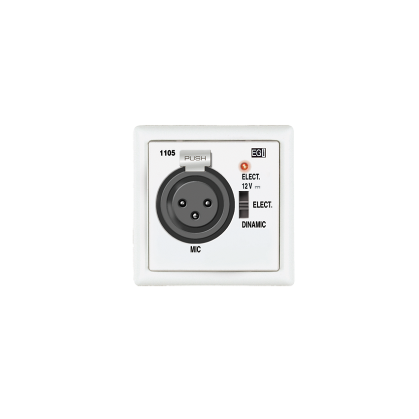 BASE DE ENTRADA MICROFÓNICA XLR PREAMPLIFICADA. BLANCO