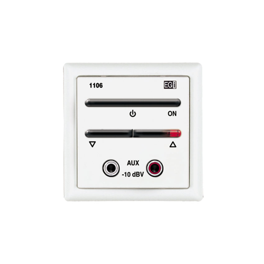 Módulo De Entrada Para Señal De Audio Auxiliar Con Encendido/Apagado Y Regulación De Volume, Color Blanco