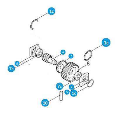 Arbol Lento con engrane de plástico para barreras GARD4, G4000 y G6000