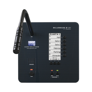 CONSOLA DE AVISOS MULTIZONA IP CON DISPLAY, MICRÓFONO Y GRABADOR DE MENSAJES