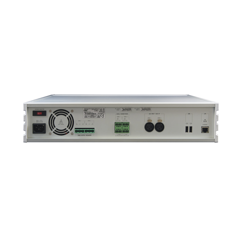 ETAPA DE POTENCIA DIGITAL 2x120W 100V  MILLENNIUM IP CON CONECTIVIDAD IP LAN, SUPERVISON, CALIDAD DE SONIDO HQ PARA 2 ZONAS, EN FORMATO RACK 2U
